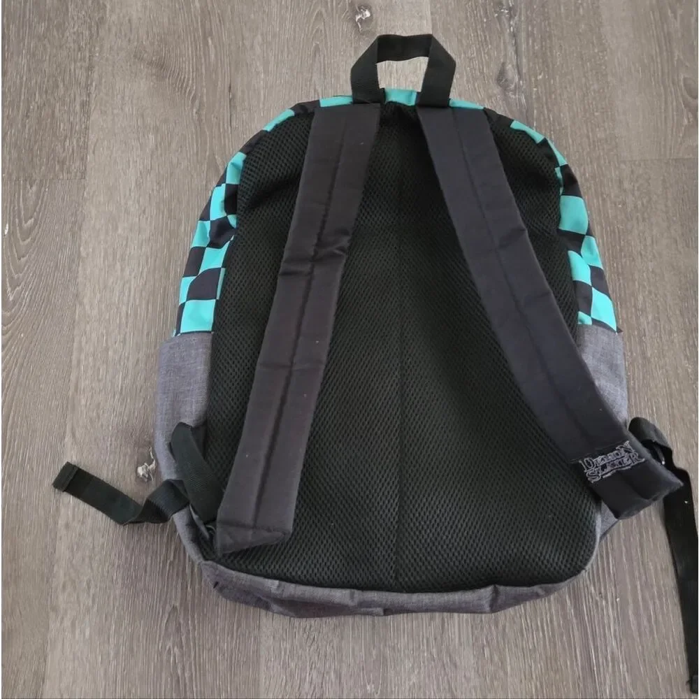 Demon Slayer: Kimetsu No Yaiba Tanjiro Kamado Teal Checkered Backpack